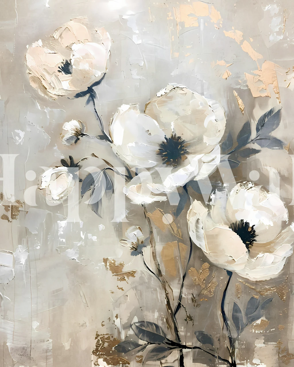 Elegant Bloom Art floral wallpaper in a room