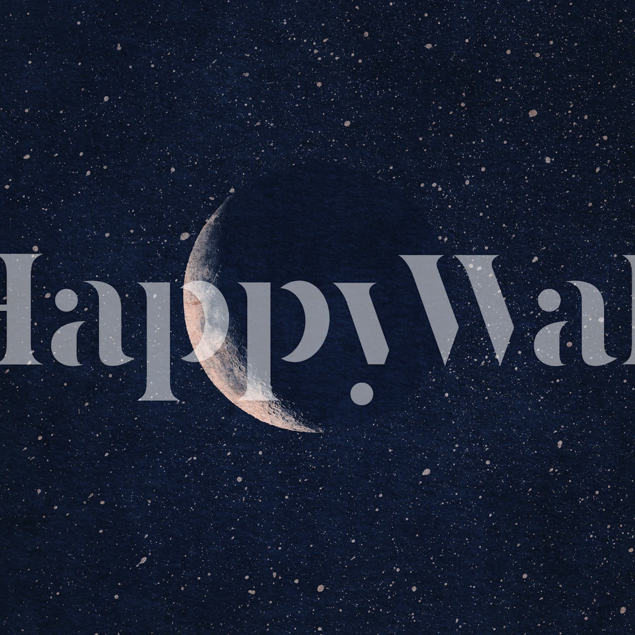 Crescent moon in a starry night sky wallpaper.