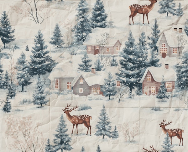 Rustic Cozy Winterland Scene