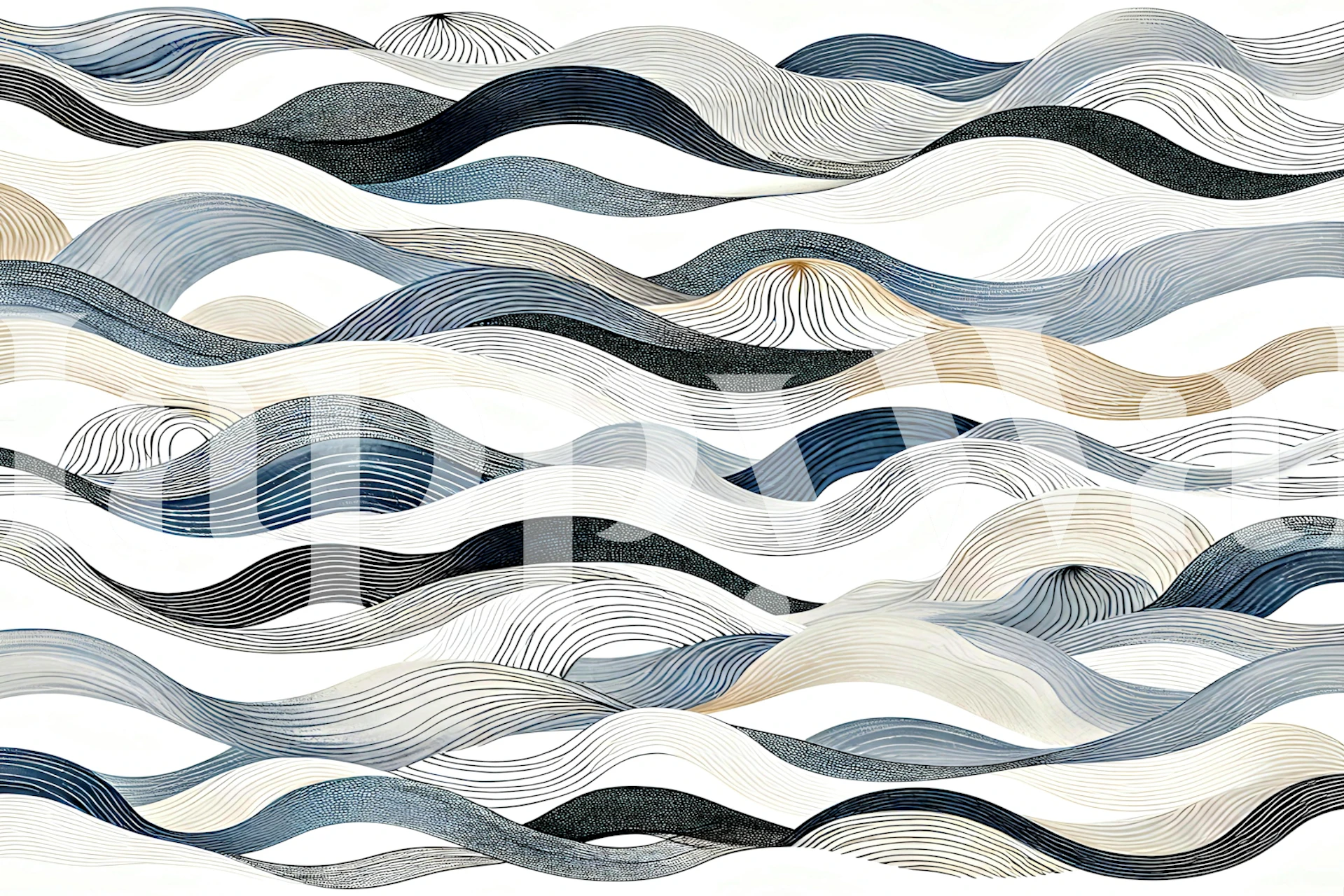 Contemporary Tides wallpaper design featuring waves