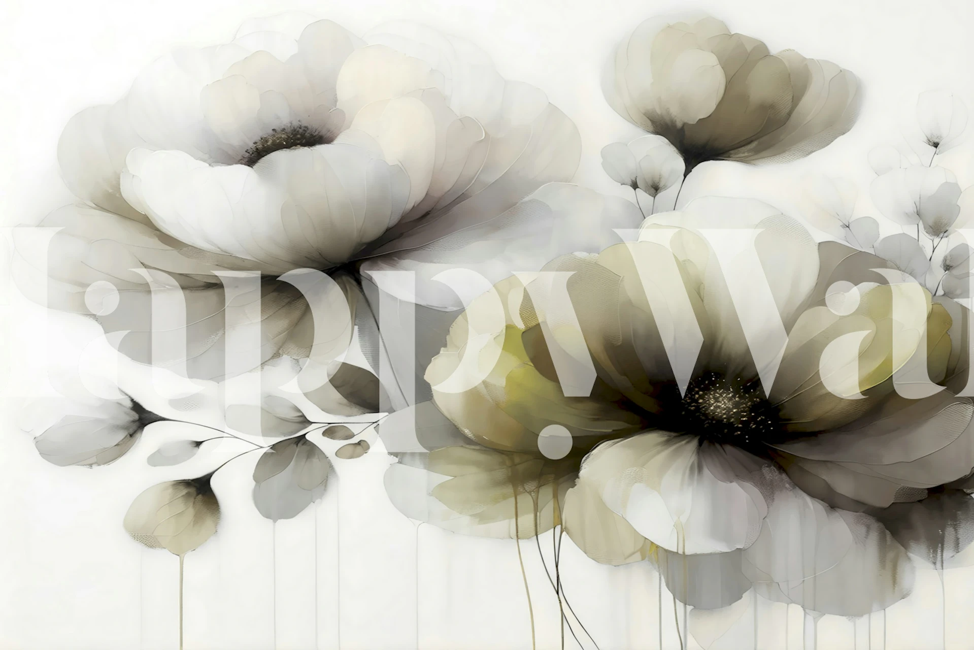 Ethereal Blossoms Art tapet i ett rum