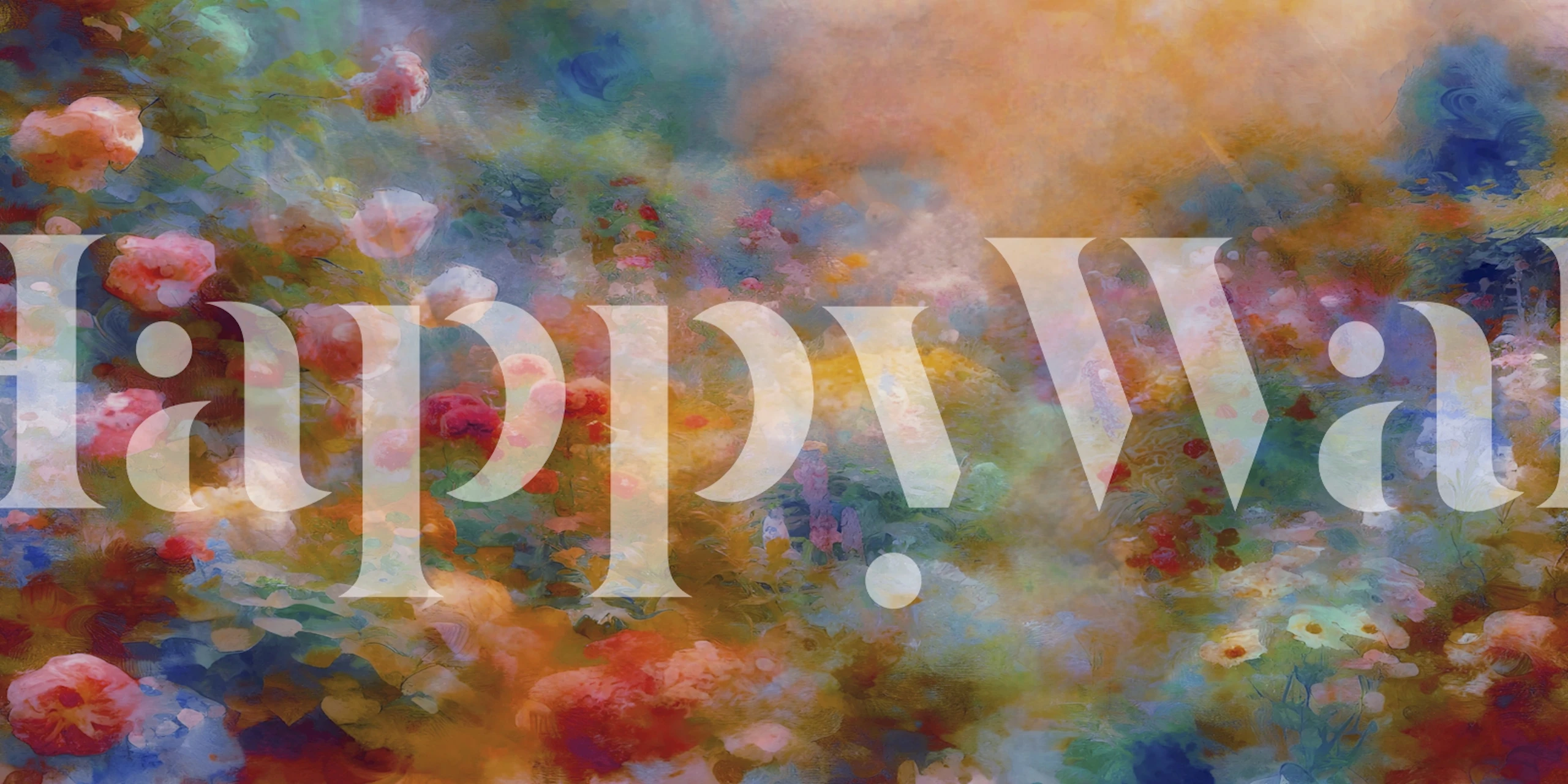 Vibrantes florales Tapetendesign in einem Raum