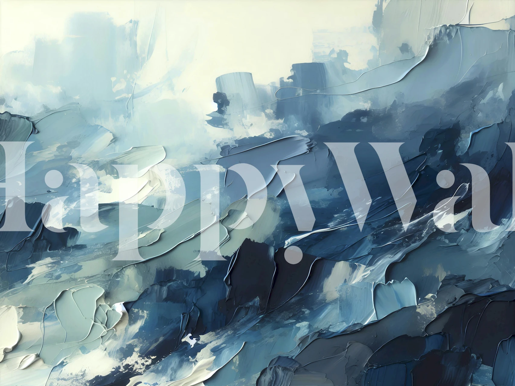 Tapeta Abstract Blue Vista w pokoju