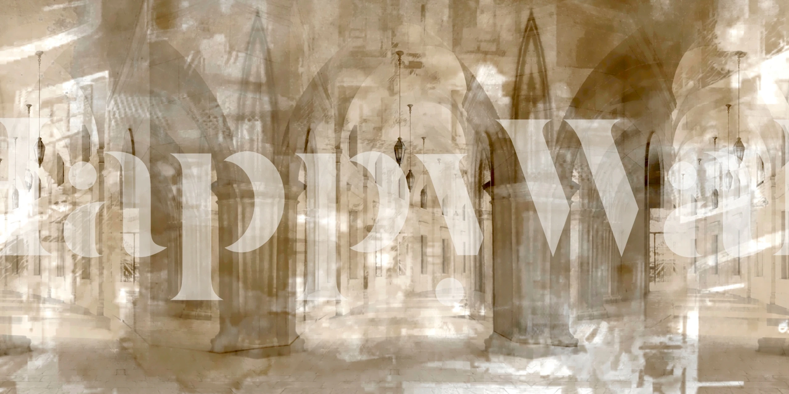 Tapeta Aged Cathedral Arches v místnosti