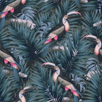 Toucans Lush Tropical Jungle Garden tapete