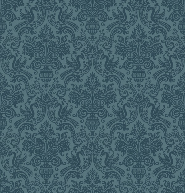 Vintage Damask Elegant Grandeur Teal
