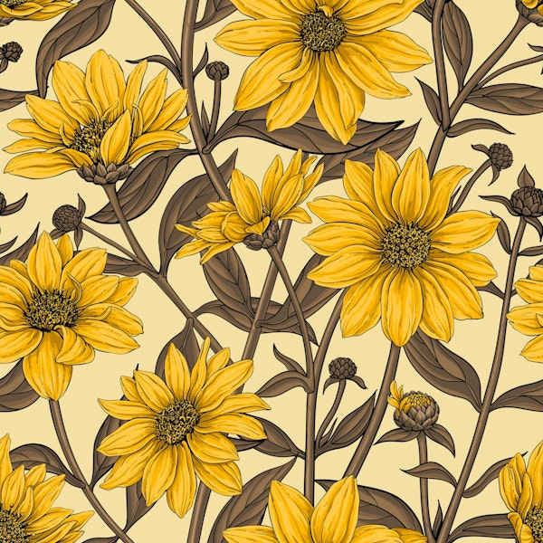 Sunroot in brown and yellow