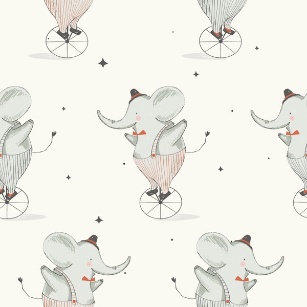 Whimsical Cycling Elephant