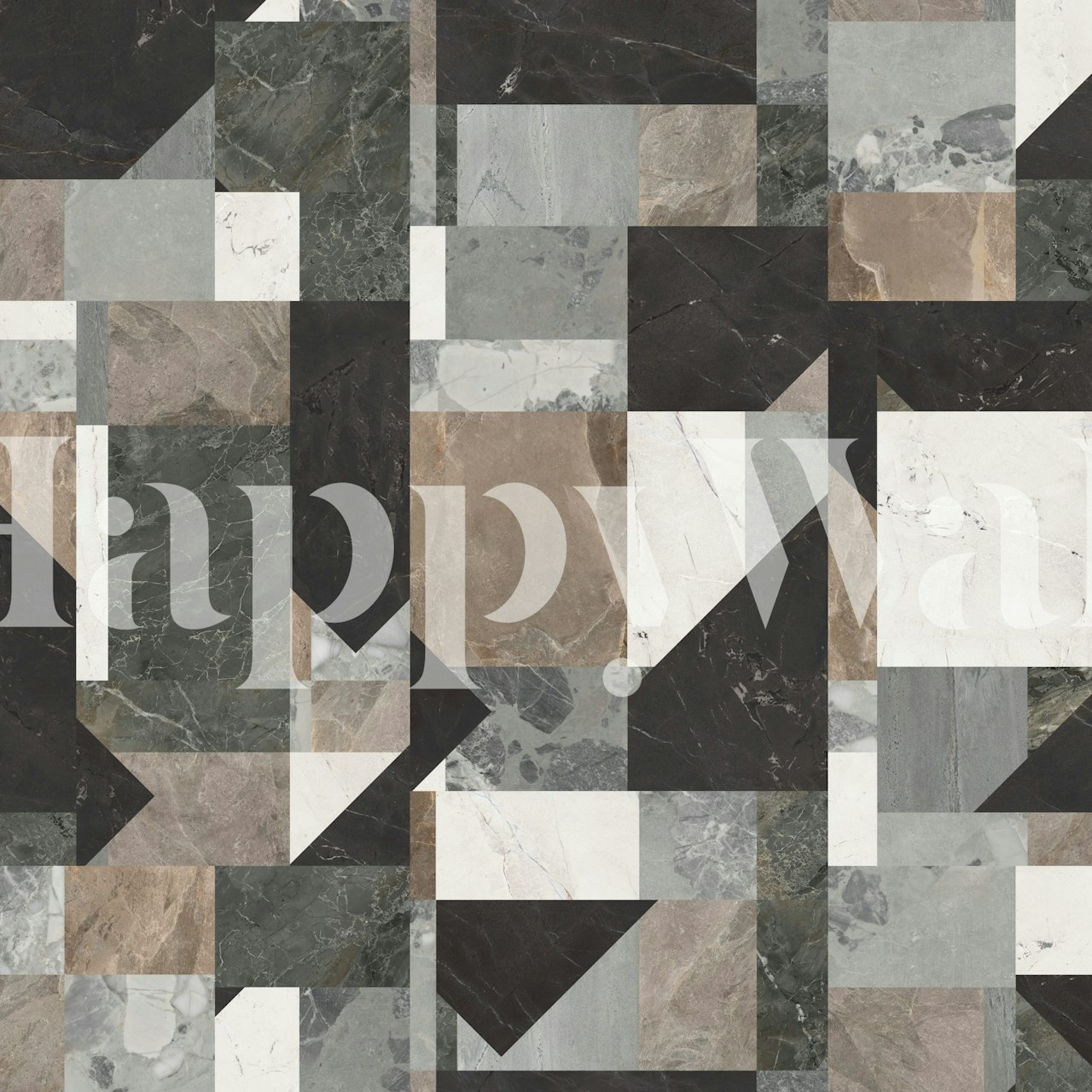 Papel pintado Elegant Marble Patchwork en una habitación