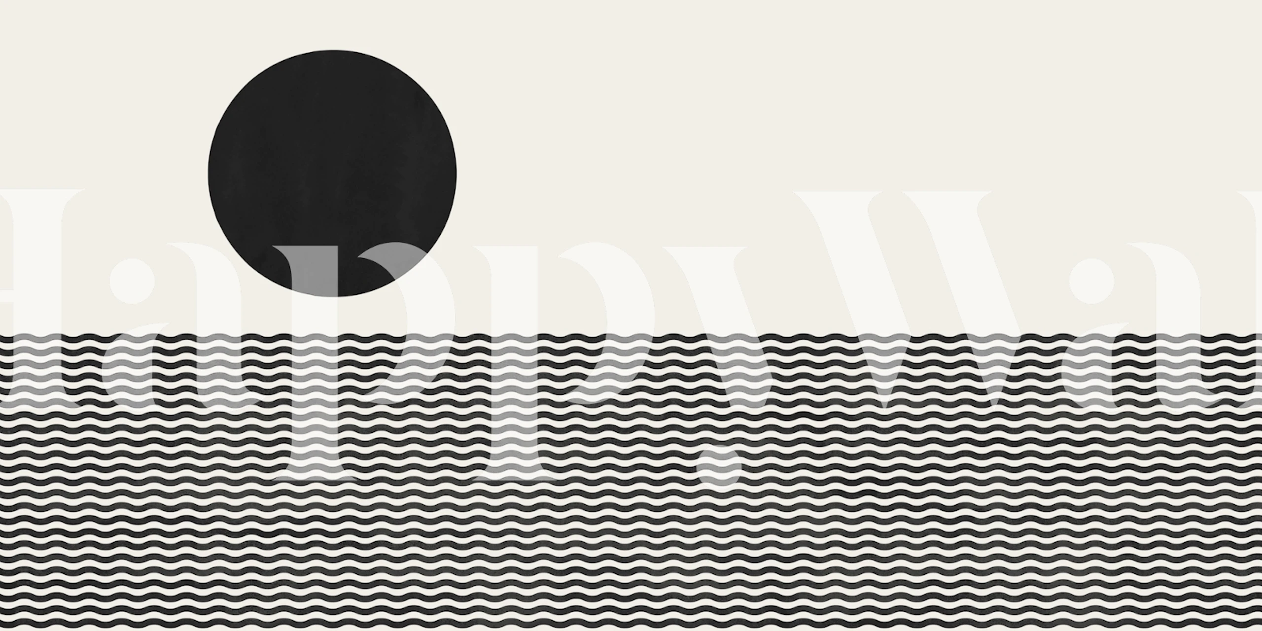 Ocean Waves Black tapet i et rom