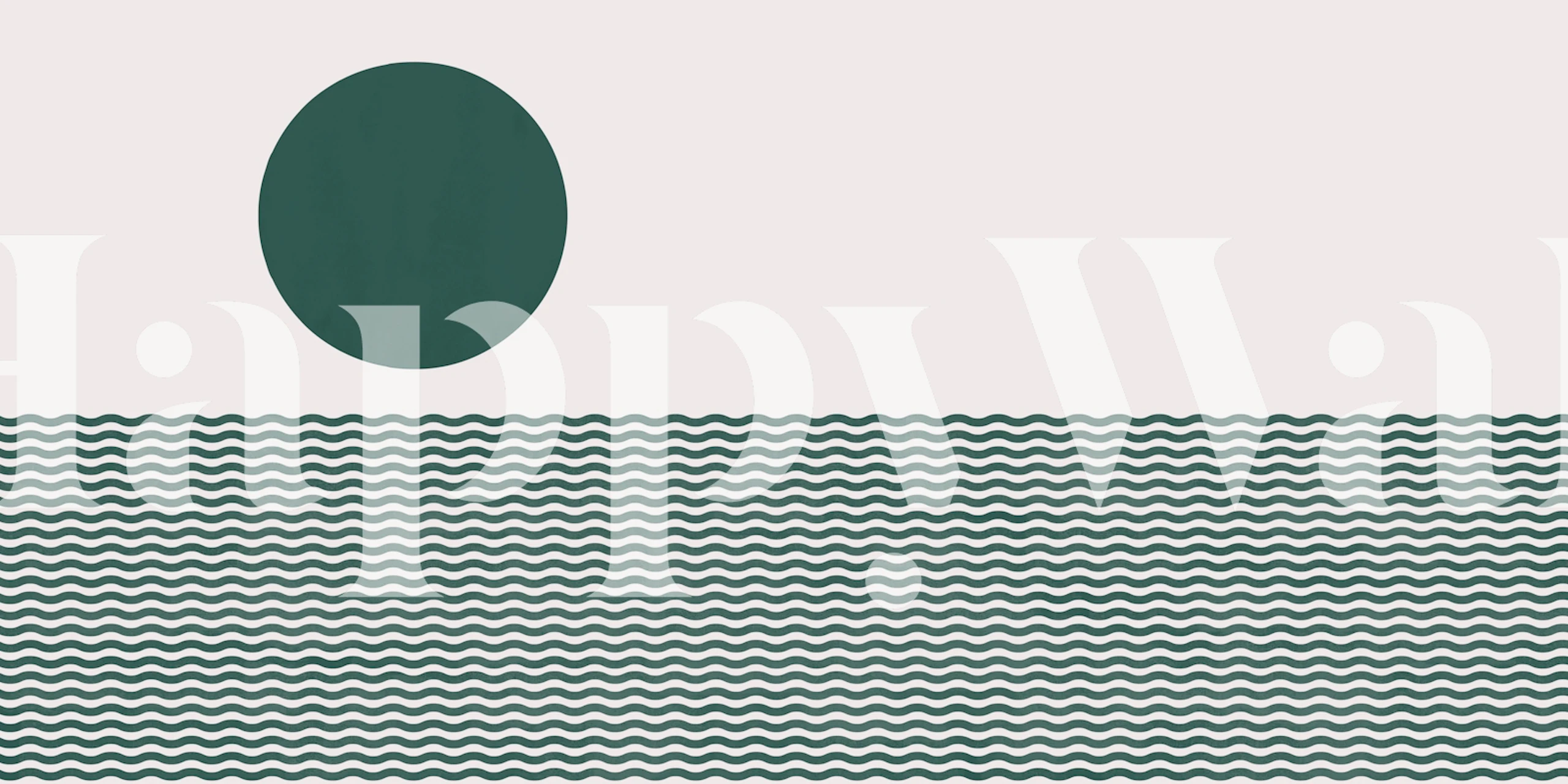 Papier peint Ocean Waves Green dans une pièce