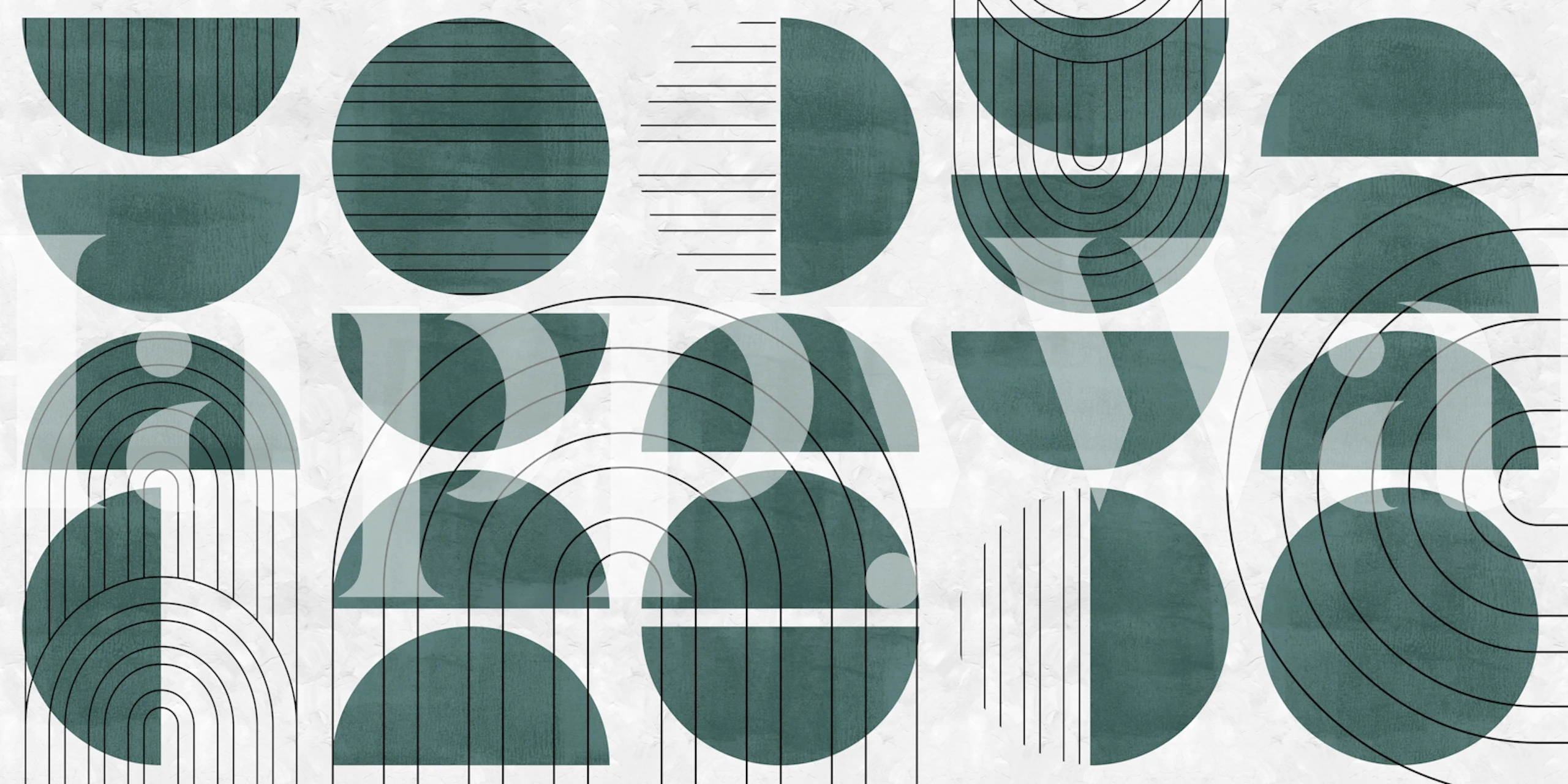 Mid Century Green wallpaper design in a room