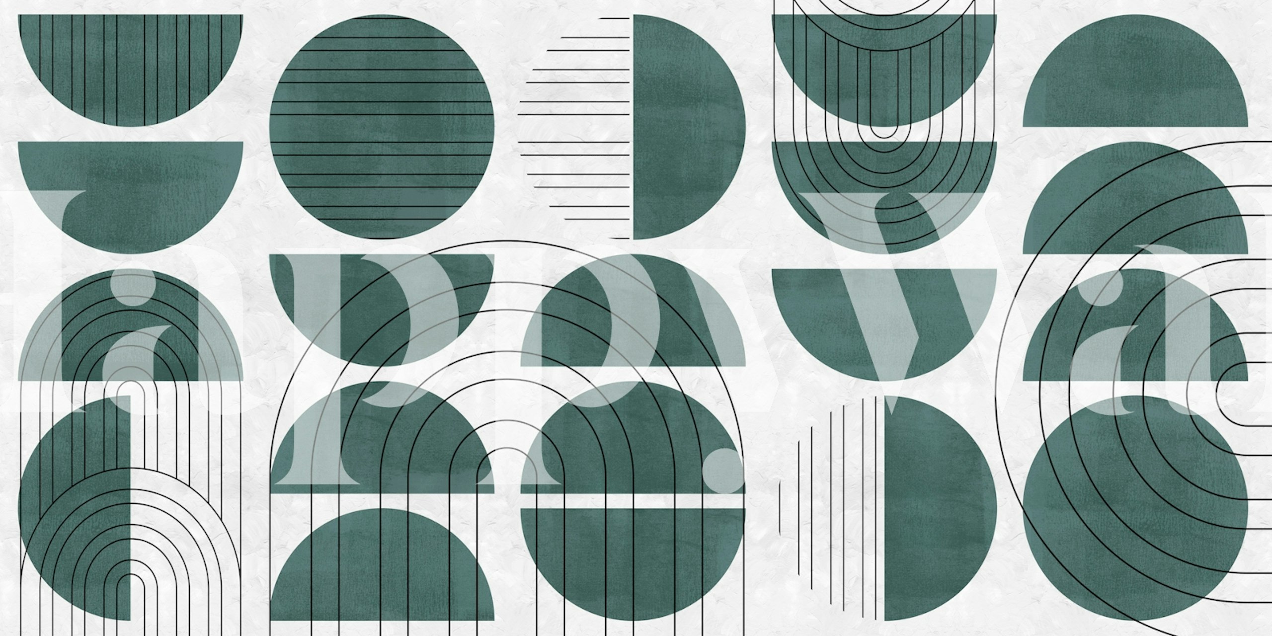 Mid Century Green wallpaper design in a room