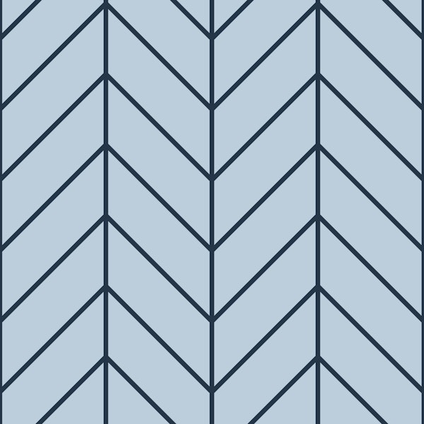 Chevron Pattern - Fog Blue and Navy Blue