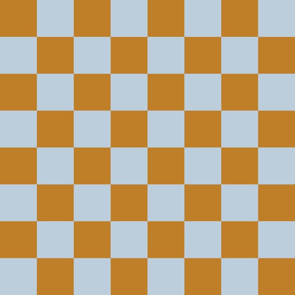 Fog Blue and Desert Sun Checkerboard - Medium