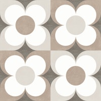 Geometric Flower Tile in Taupe Neutrals tapeta