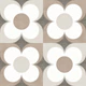 Geometric Flower Tile in Taupe Neutrals