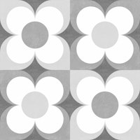 Geometric Flower Tile in Silver tapeta