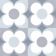 Geometric Flower Tile in Gentle Blue