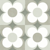 Geometric Flower Tile in Soft Sage Green tapeta
