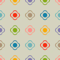 Button Daisies Retro Scandi Floral Rainbow tapeta