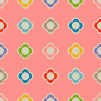 Button Daisies Retro Scandi Floral Multi Pink tapeta