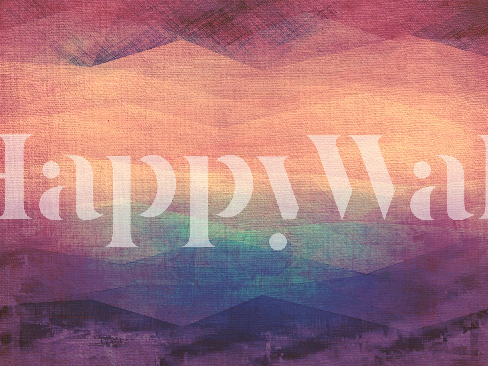 Abstract Mountain Hues wallpaper in a room