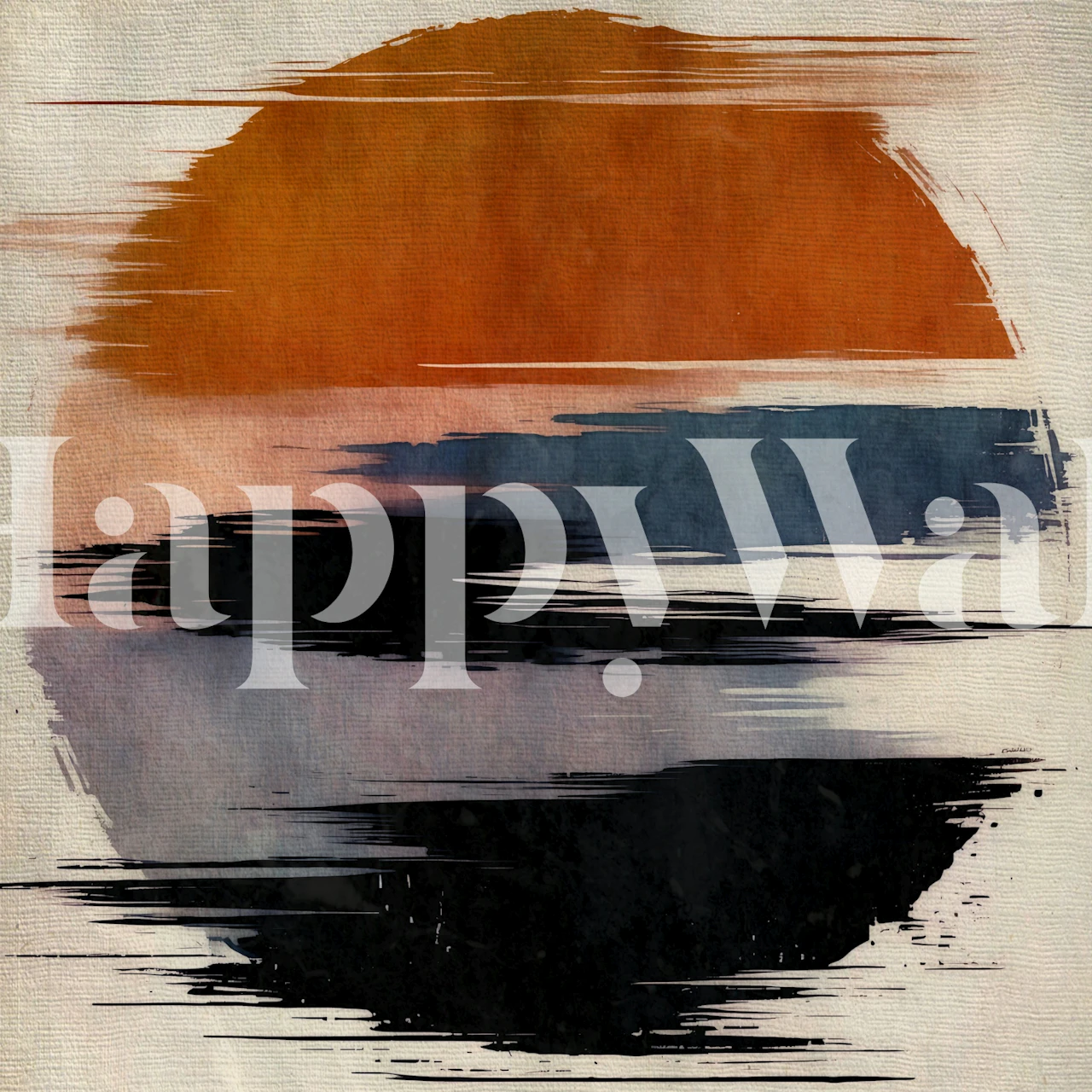 Abstract Sunset Strokes wallpaper in een kamer