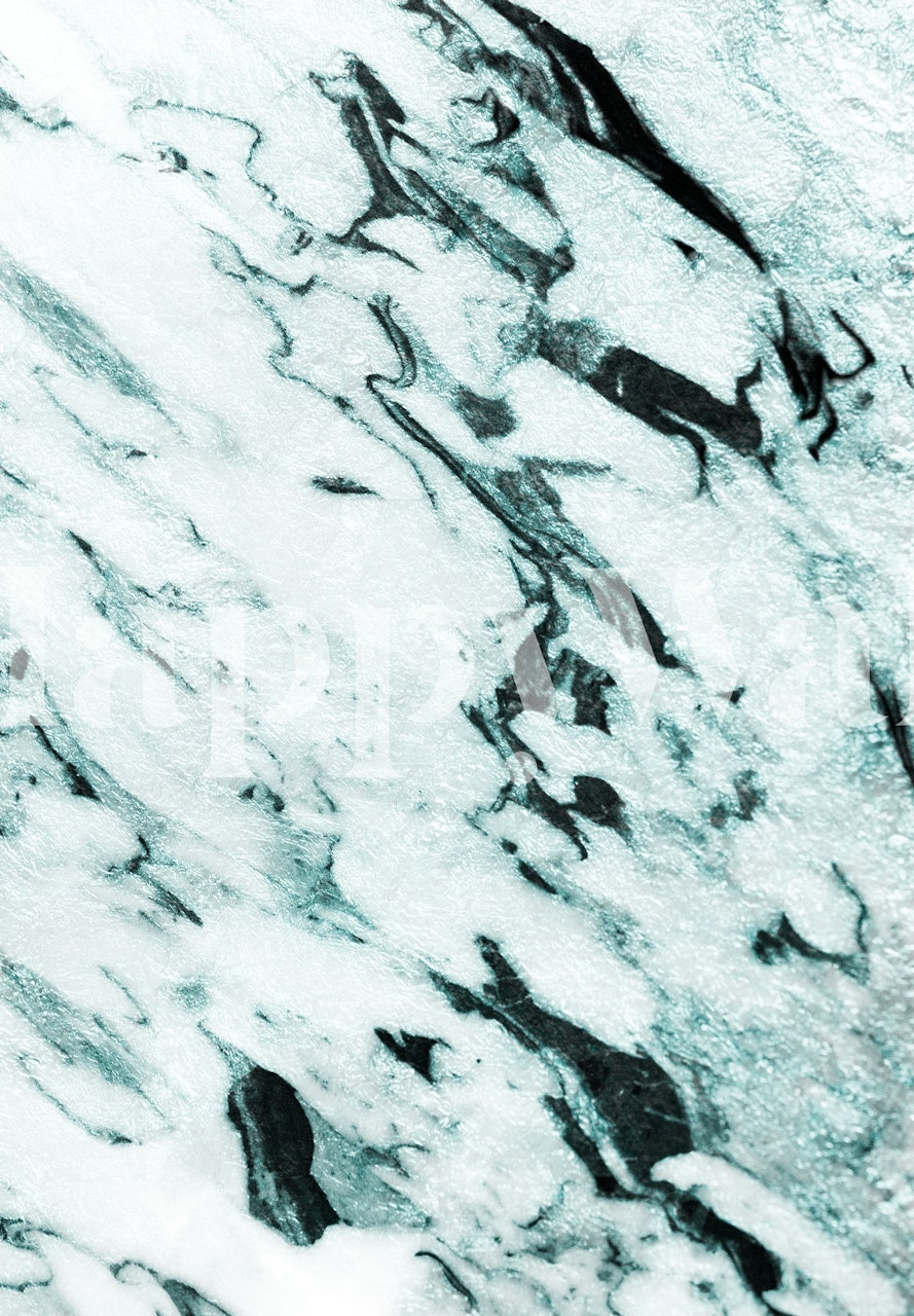 Teal and black marble swirl design wallpaper