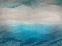 Serene Aqua Peaks papel de parede