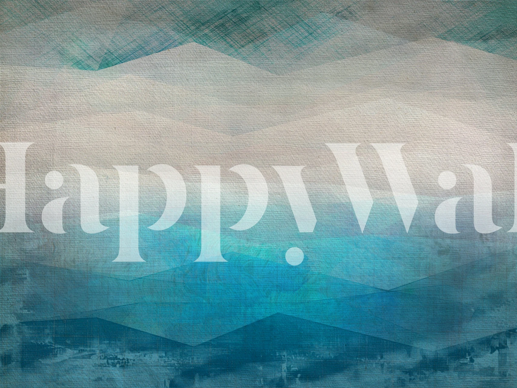 Serene Aqua Peaks wallpaper design in a room