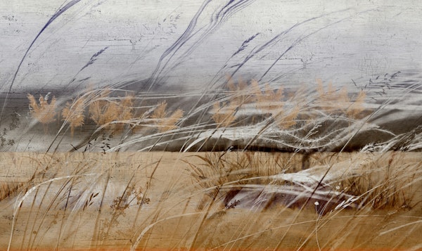 Abstract Pampas Coffee Painting