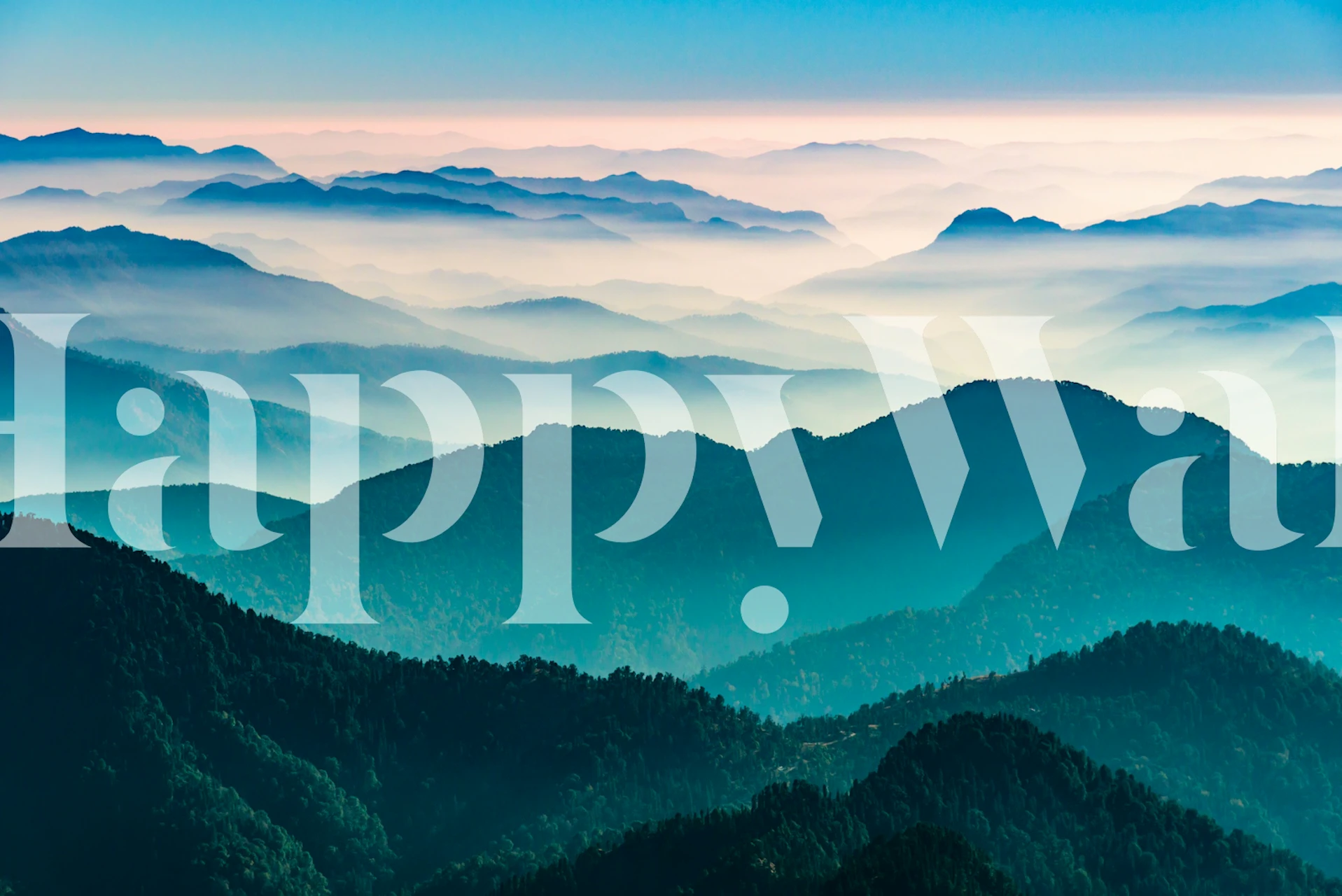 Wallpaper Sunrise Mountain Silhouettes u sobi