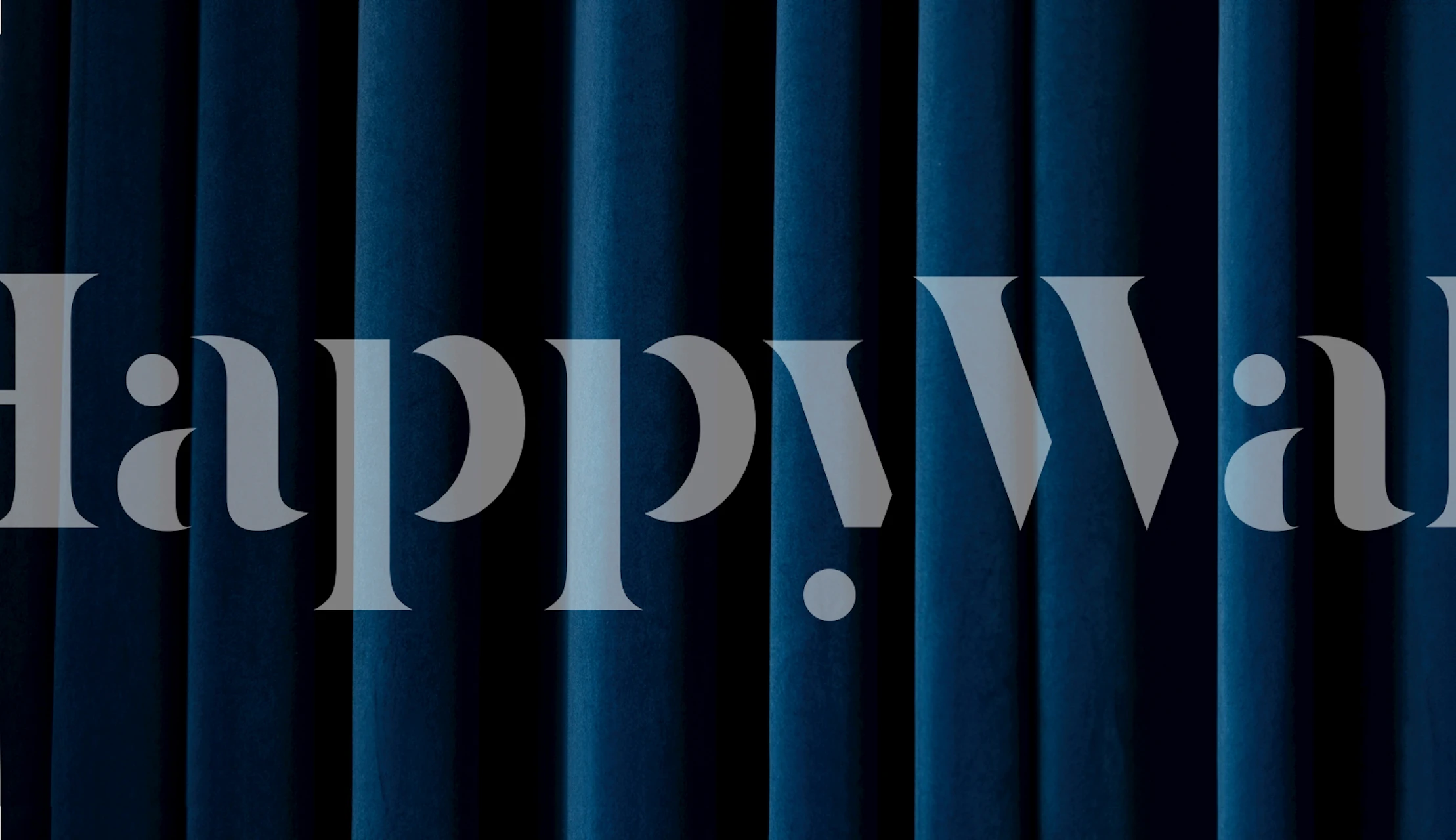 Blue velvet curtain wallpaper in a room