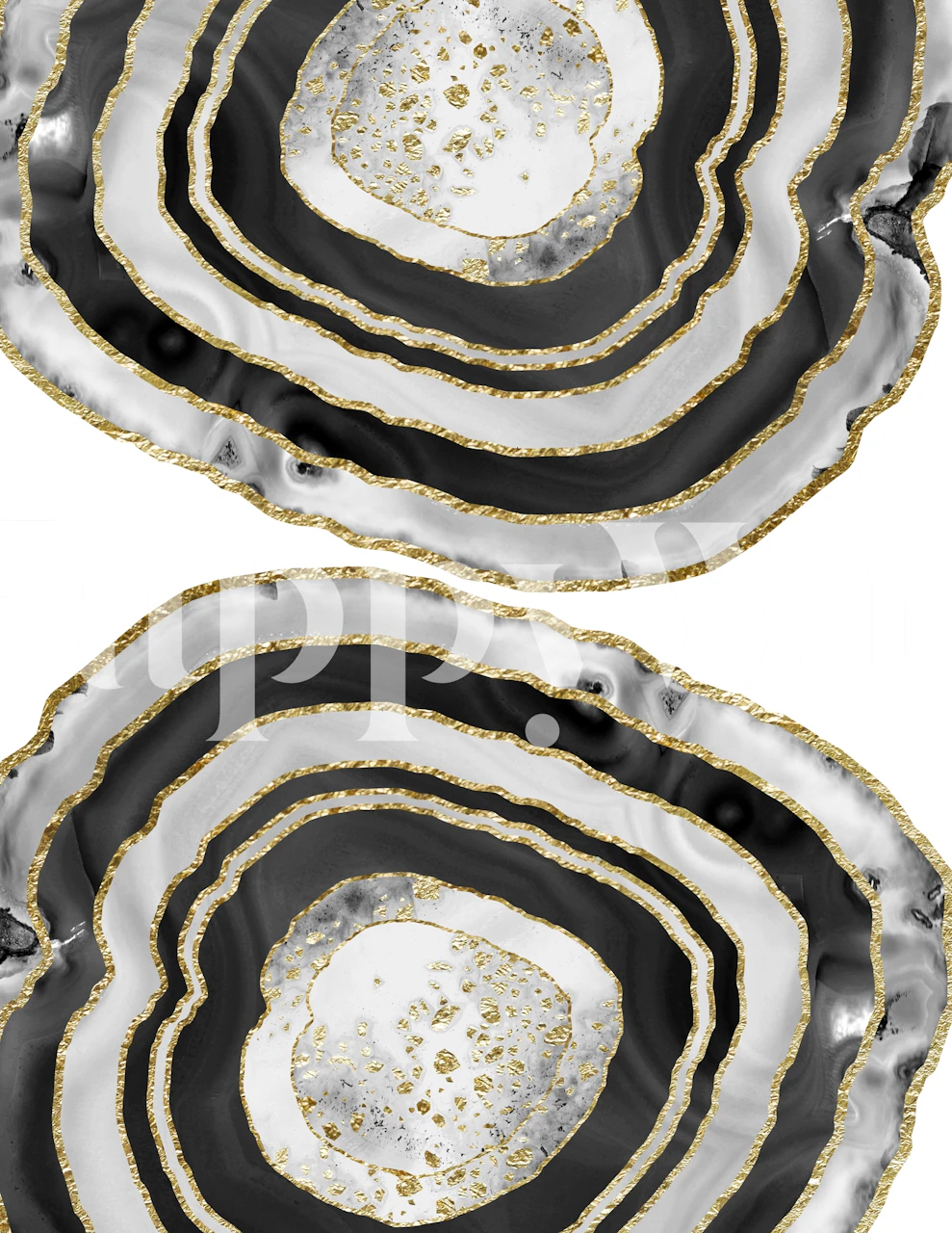 Gray black white gold agate design