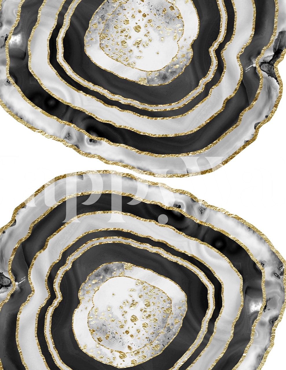 Gray black white gold agate wallpaper design