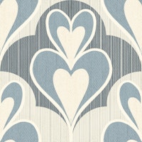 Hearts in abstract style in grey monochrome tapetit