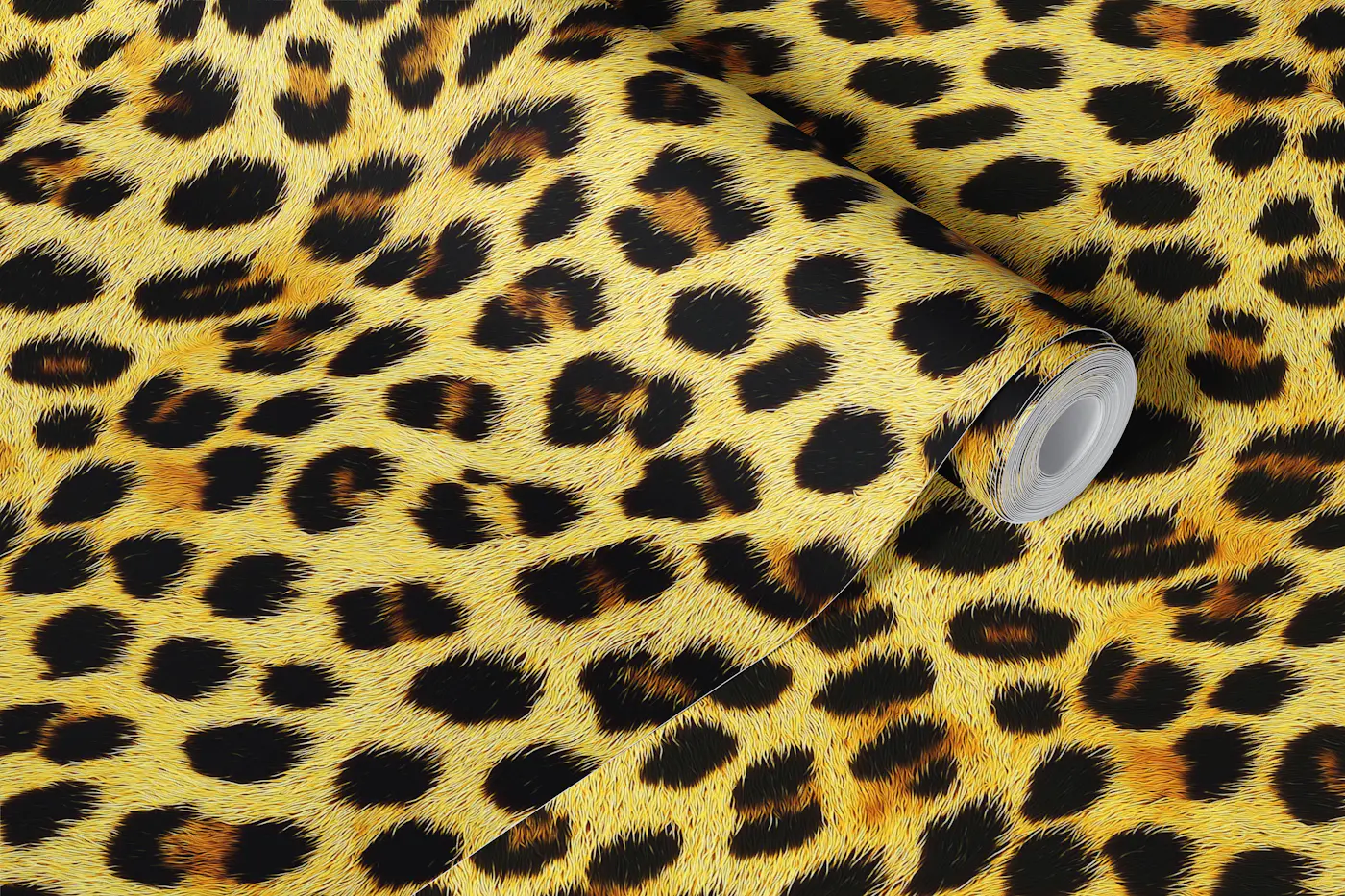 Wild Luxe Leopard Charm Yellow wallpaper roll