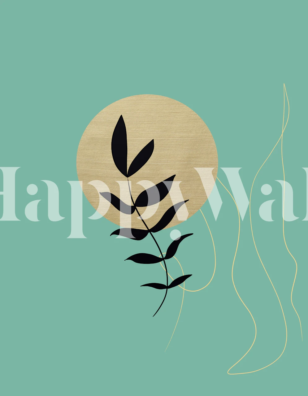 Desert Leaf 3 tapet i et rommiljø