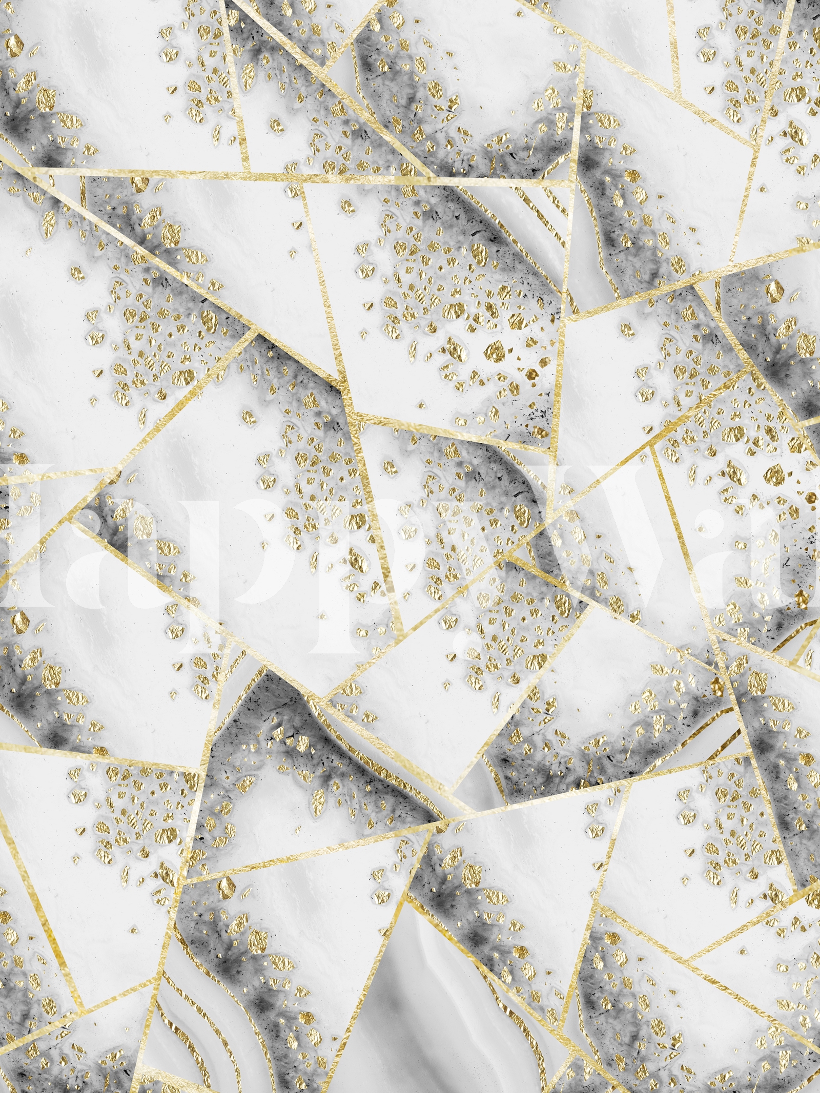 White Agate Gold Geometric 1 Wallpaper Buy Online Happywall