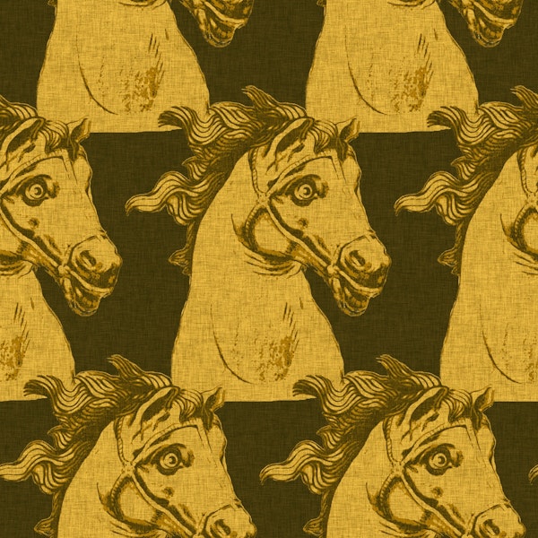 Golden horse portrait