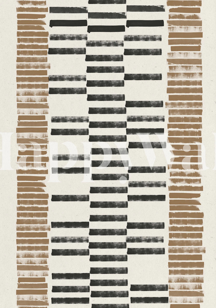 Rustic Organic Pattern wallpaper in a room