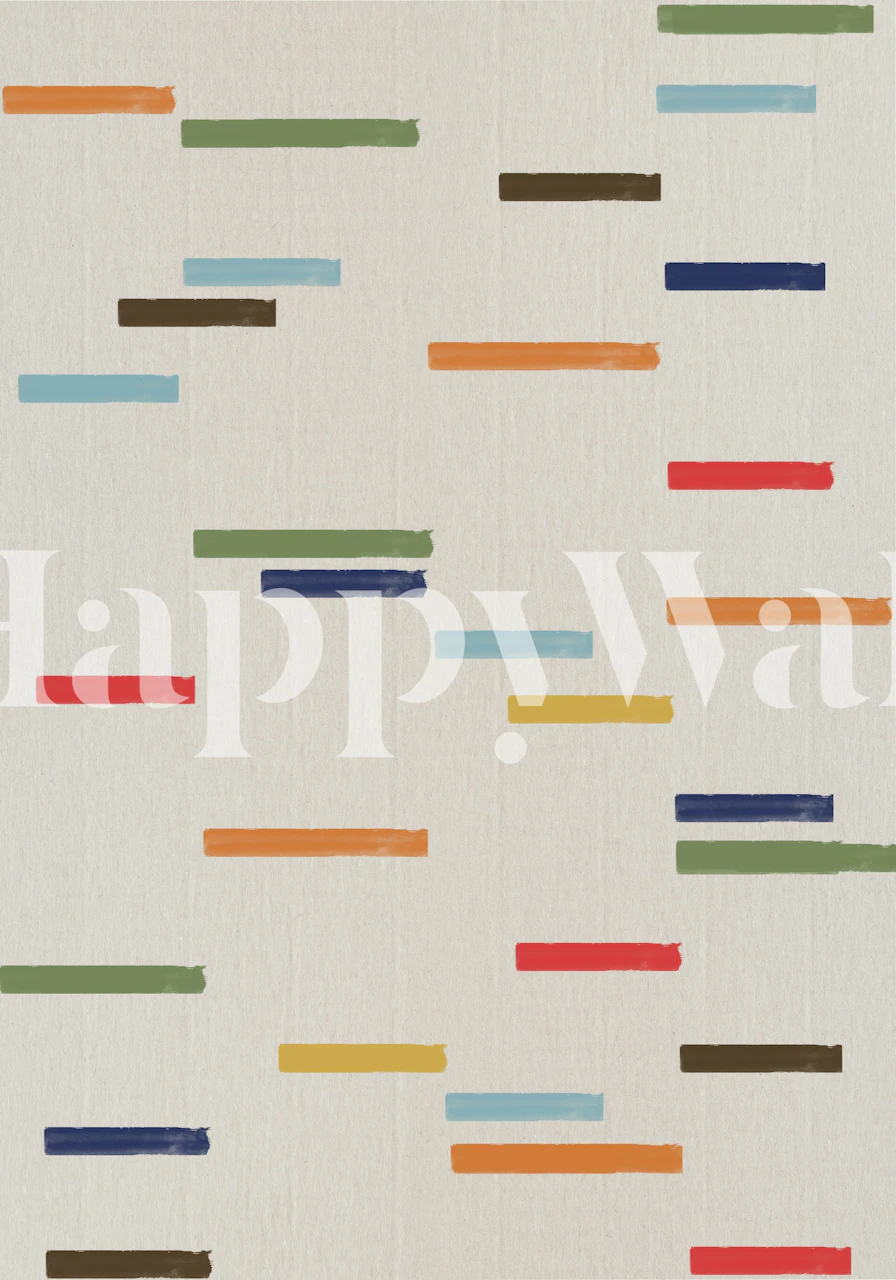 Colorful strokes wallpaper in a room