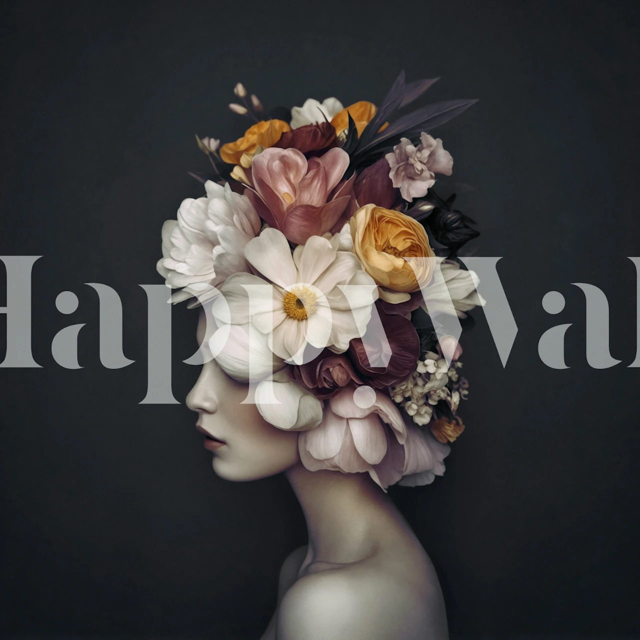 Papier peint Female Bloom Elegance dans une pièce