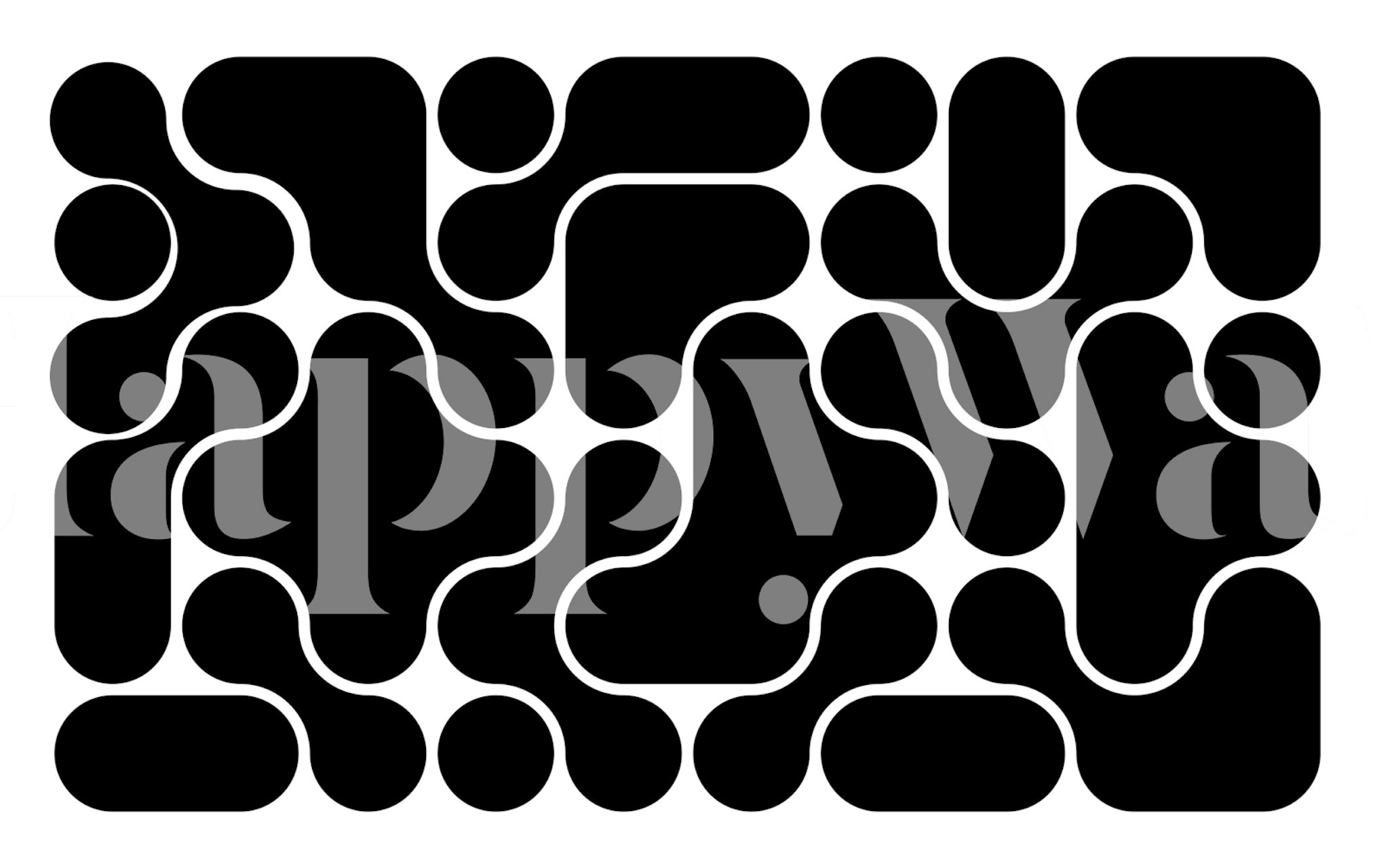 Monochrome Fluidity papel de parede em um quarto