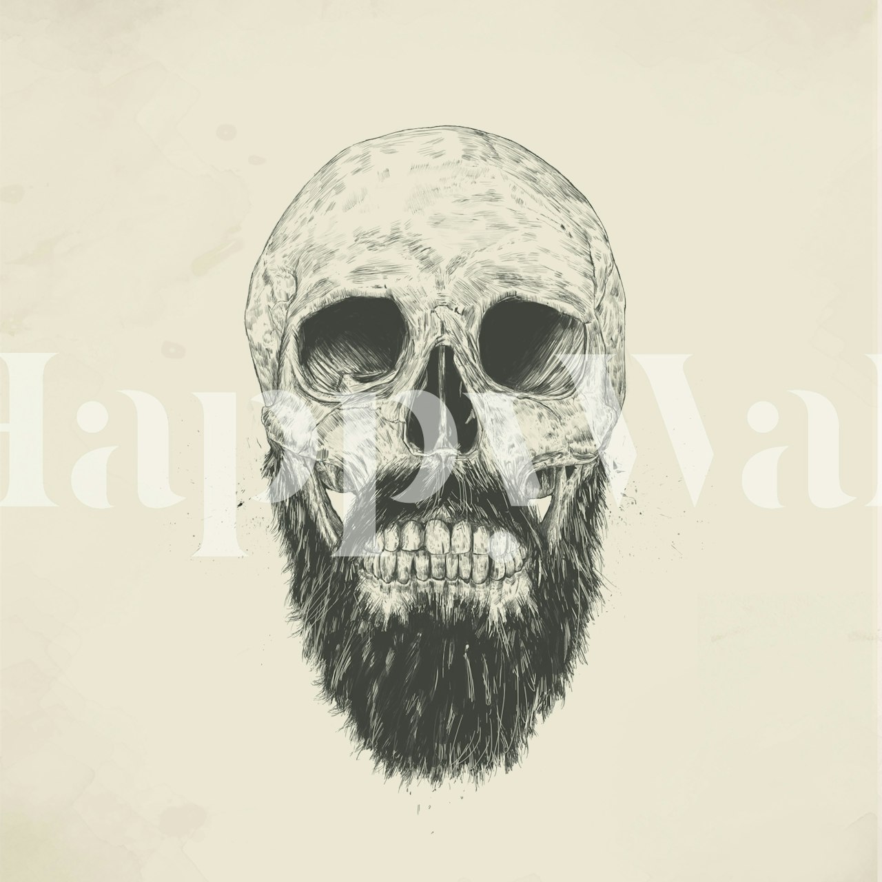 Tapeta lebka a The Beard Is Not Dead v místnosti