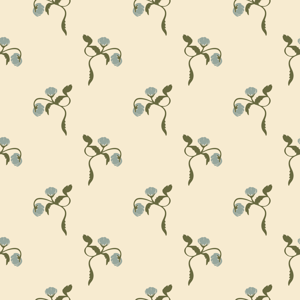 Peony flowers large – beige and blue