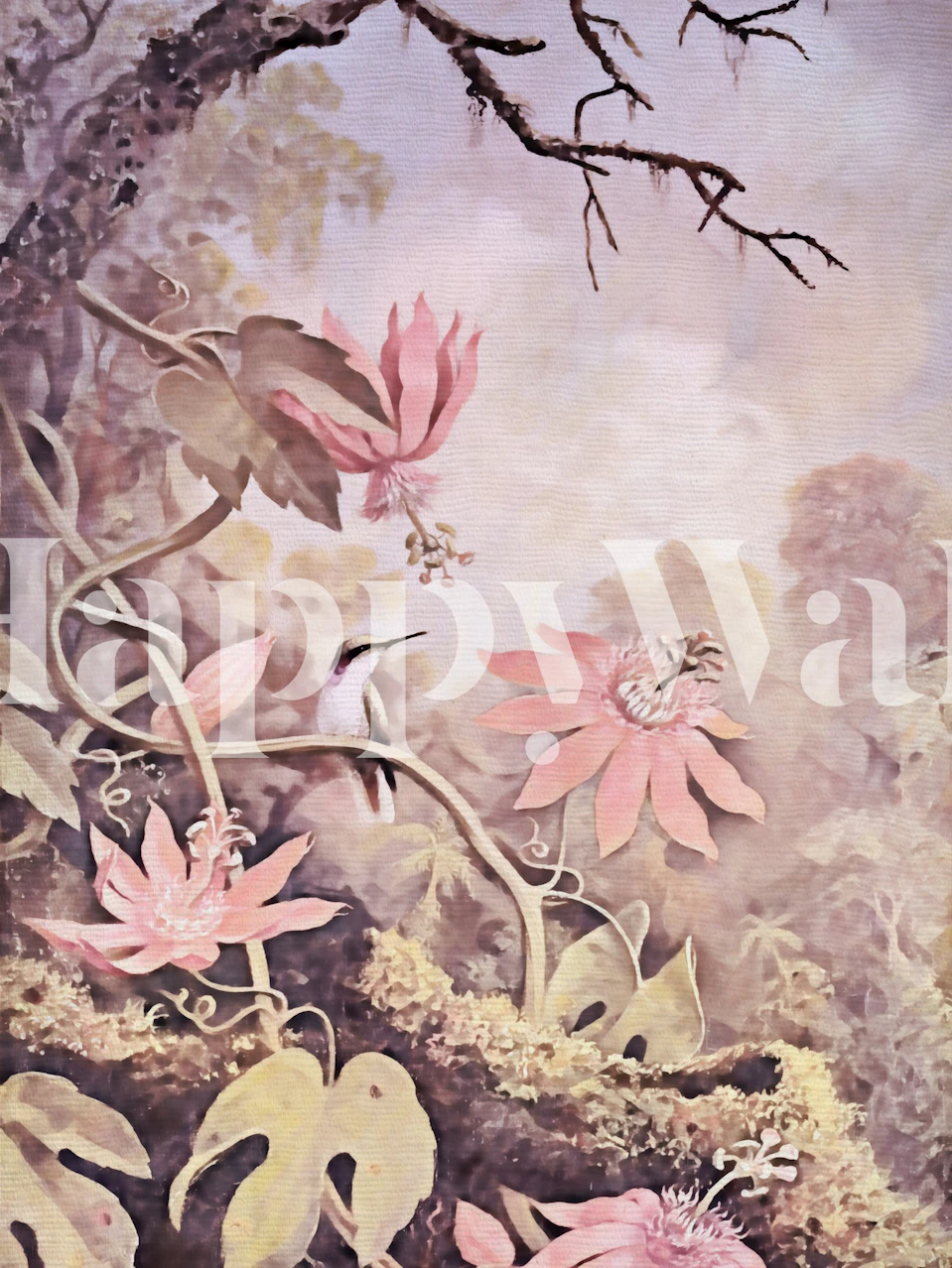 Pastel Botanic Bliss wallpaper design in a room