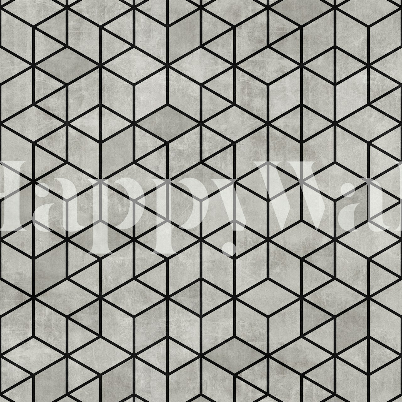 Random Concrete Cubes behang in een kamer