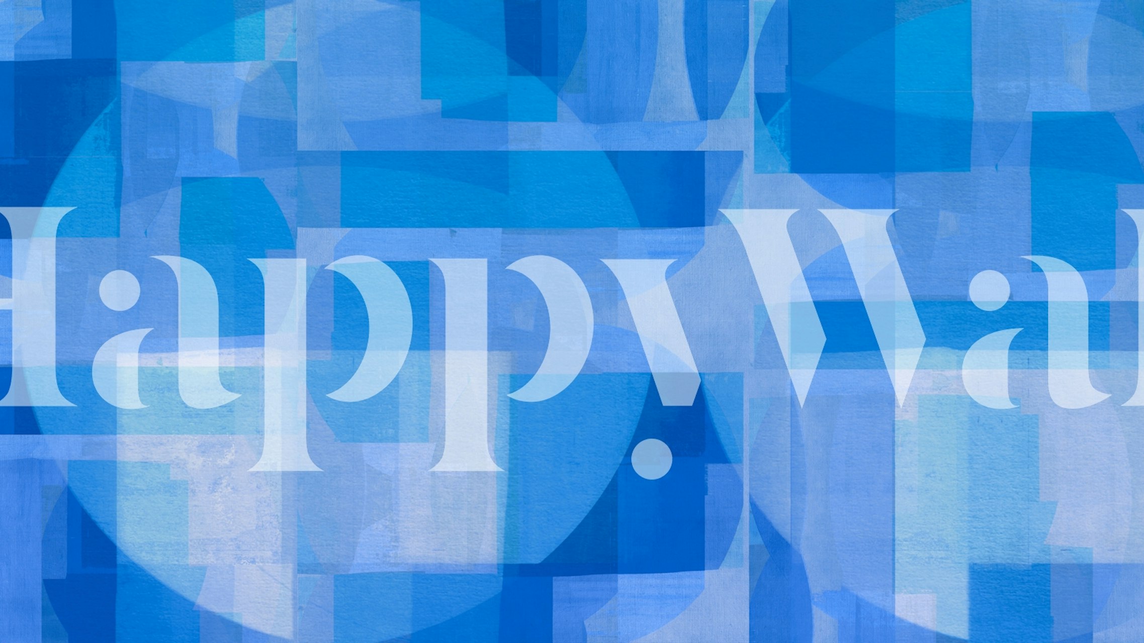 Blue abstract Bauhaus wallpaper in a room